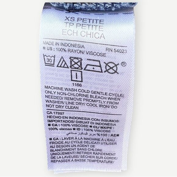 Old Navy Ruffle Bell Sleeve Geo Print Blue Flowy Pullover Shift Dress. XS. - Picture 6 of 8